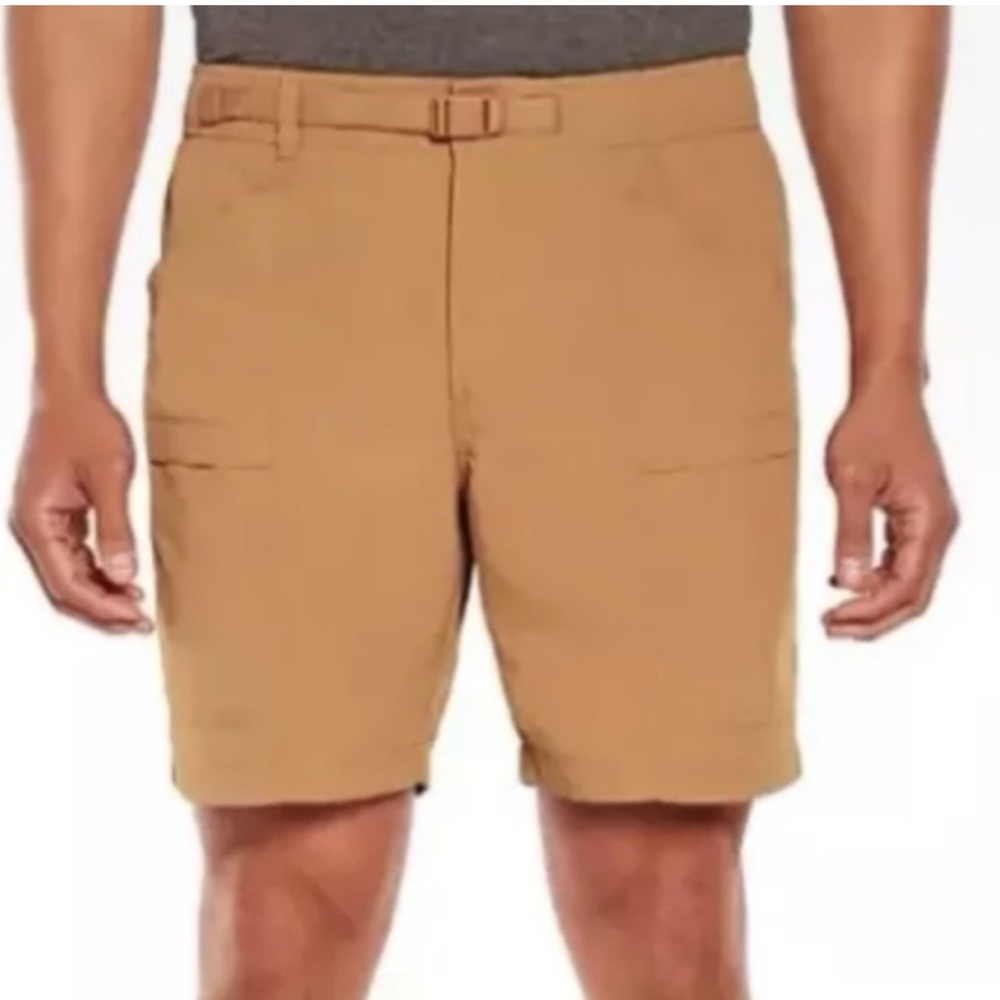 Eddie Bauer Ripstop Tech Cargo Short adjustable belt brown sugar size L